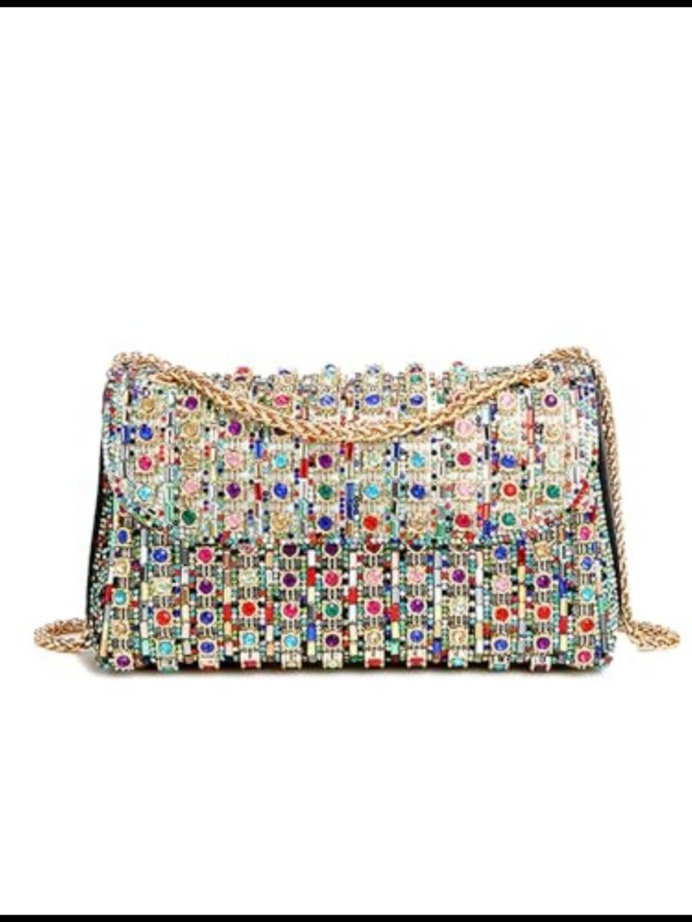 Rhinestone Evening Clutch Purse with Chain Sparkly Evening Bag